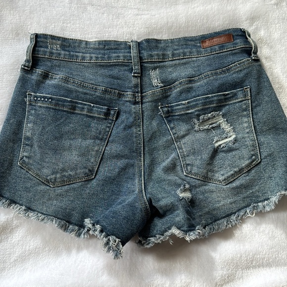 High Rise Distressed Denim Shorts - Picture 2 of 3